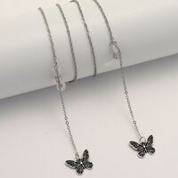 Металлическая нескользящая цепочка серебряного цвета, с подвеской в виде бабочки, для очков и масок GL1871