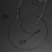 Black-colored metal non-slip chain, with pendant puppy, for glasses and masks GL655