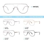 Metal men's frame for glasses with spring hinges MM1076