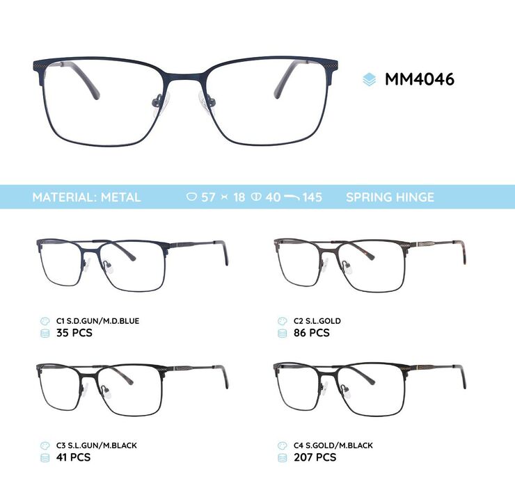 Metal men's frame for glasses MM4046