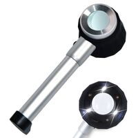 Magnifier with universal backlight, magnifying glass with handle SZ-3-XX, diameter 27 mm, magnification: 30Х