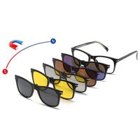 TR90 plastic frame with spring hinges + 5 polarized sun protection magnet clip-on set El Dorado EL1202