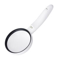 Magnifier with universal backlight, magnifying glass with handle 77790+75+37-XX, diameter 90 mm, 75 mm, 37 mm, magnification: 3,5Х, 5Х, 11Х
