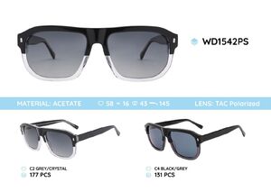 Plastic acetate frame polarized sunglasses WD1542PS