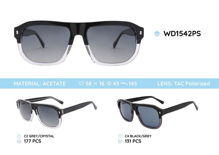 Plastic acetate frame polarized sunglasses WD1542PS
