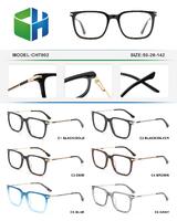 Plastic acetate frame with spring hinges CH7802-DA