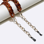 Acrylic amber and metal glasses chain retro fashion GB139