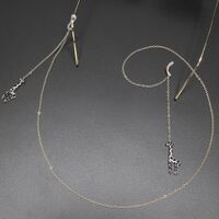 Gold-colored metal non-slip chain, with giraffe pendant, for glasses and masks GL391