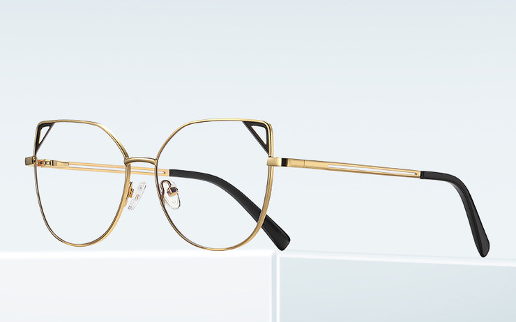 Оправа металлическая с линзами блю-блокерами 3044