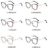 Combined frame (metal + TR90) or glasses with blue light protection, with spring hinges FA87114