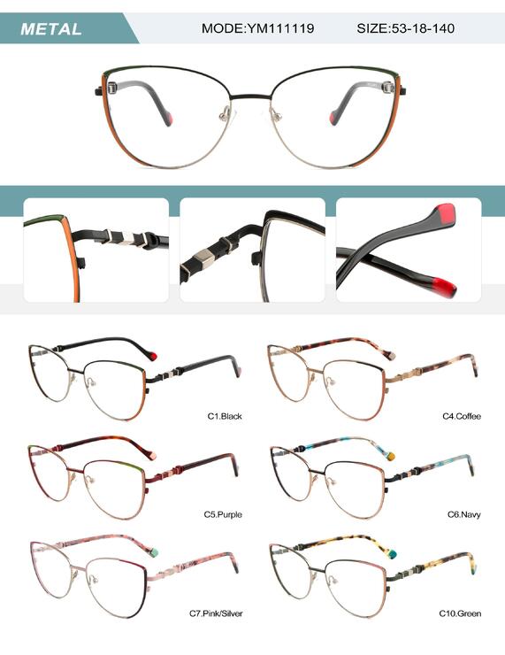 Metal frame for women with spring hinges YM111119-DA