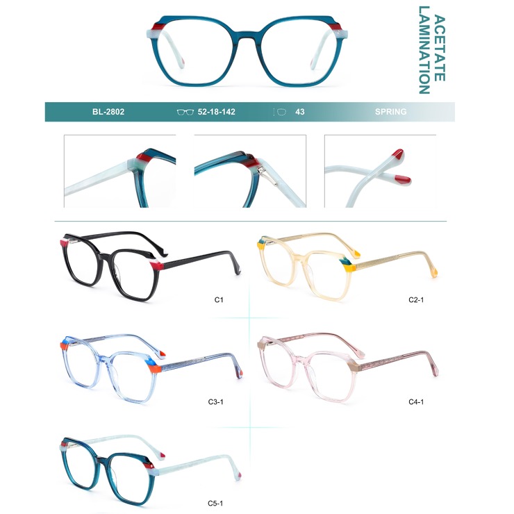 Оправа пластиковая из ламинированного многослойного ацетата с флексом Big City BL-2802