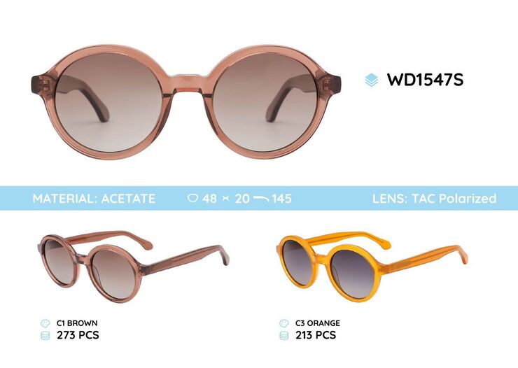 Солнцезащитные поляризационные очки в пластиковой оправе из ацетата WD1547S