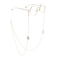 Gold-colored metal non-slip chain, with pendant egg poached, for glasses and masks GL793
