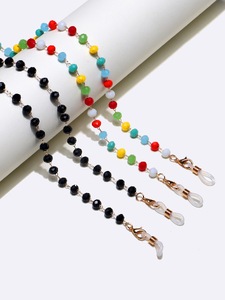 Set of two glasses chain with black and color crystals GM095