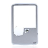 Portable pocket magnifier with backlight 4B-3-1, size: 45*45 mm, ⌀20 mm, magnification: 3X, 6X