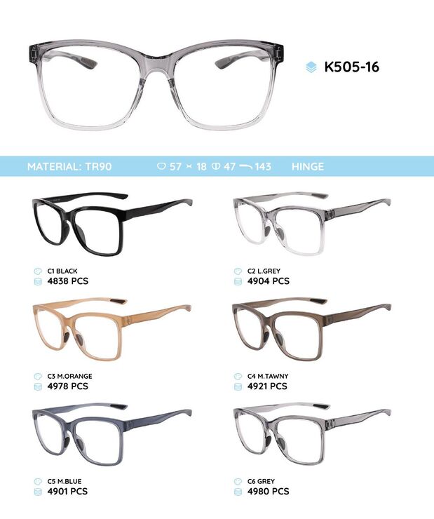 TR90 plastic eyeglasses frame K505-16