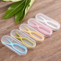 Silicone tweezers, individual packaging, length 8.9 cm, for working with contact lenses, assorted colors QJH-1, order from 100 pieces
