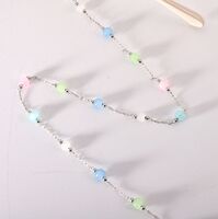 Металлическая нескользящая цепочка, с камнем кошачий глаз, для очков и масок GL1886