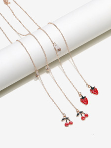 Glasses chain with cherries and strawberries set of two-piece GM032