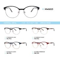 Metal women's frame for glasses with spring hinges MW6023