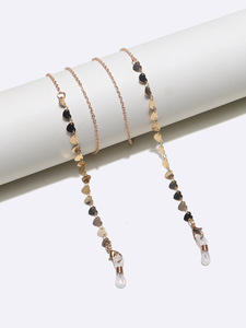 Metal glasses chain with hearts GL1341