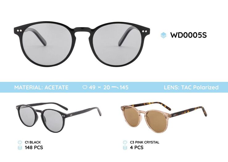 Солнцезащитные поляризационные очки в металлической оправе с флексом WD0005S