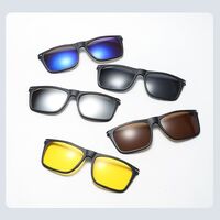 TR90 plastic frame with spring hinges + 5 polarized sun protection magnet clip-on set El Dorado EL1206