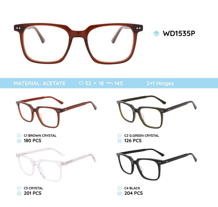 Plastic acetate eyeglasses frame for men WD1535P