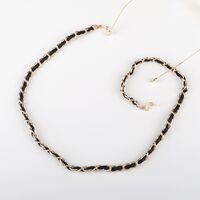 Металлическая нескользящая цепочка, с черным шнуром, для очков и масок GL751