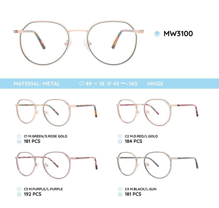 Metal women's frame for glasses MW3100
