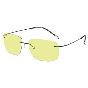 Polarized photochromic metal rimless sunglasses KY222100