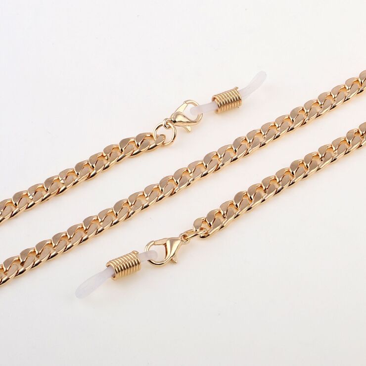 Gold-colored metal non-slip chain, stainless steel thick, for glasses and masks GL1013