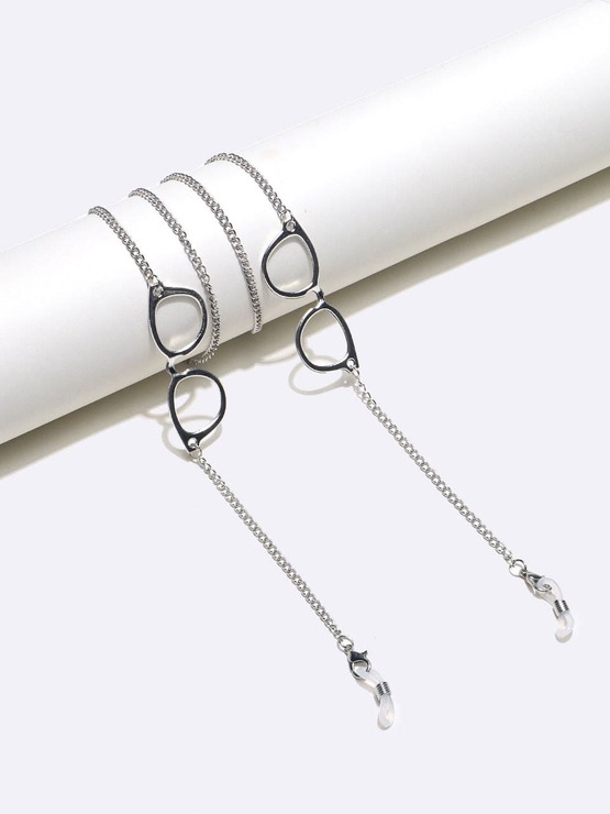 Gold glasses chain with black and white crystals GL037(1)