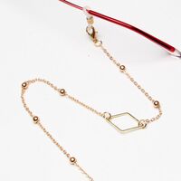 Металлическая нескользящая цепочка золотого цвета, c ромбом, для очков и масок GL1892