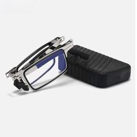 Очки металлические для чтения, складные, с футляром, c защитой Blue ray cut, диоптрии от +1.00 до +4.00, 9737-GT