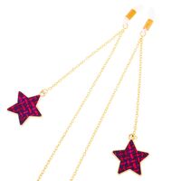 Gold-colored metal non-slip chain, with star, for glasses and masks GL314
