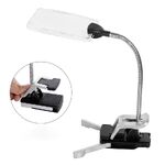 Tabletop magnifying glass with backlight 110T2方形-XX, magnification: 5X, 15X