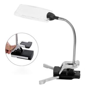 Tabletop magnifying glass with backlight 110T2方形-XX, magnification: 5X, 15X