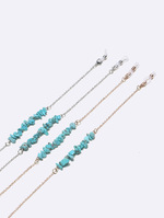 Набор из двух золотых цепочек для очков с черным и белым жемчугом GM116