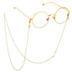 Metal non-slip chain, with pearls, for glasses and masks GL505
