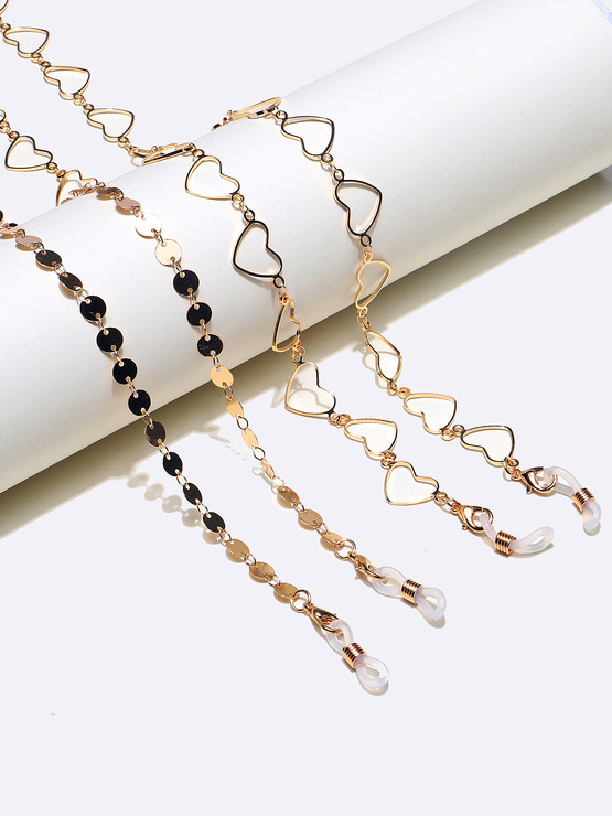 Набор из двух золотых и серебряных цепочек для очков со звездами GM136