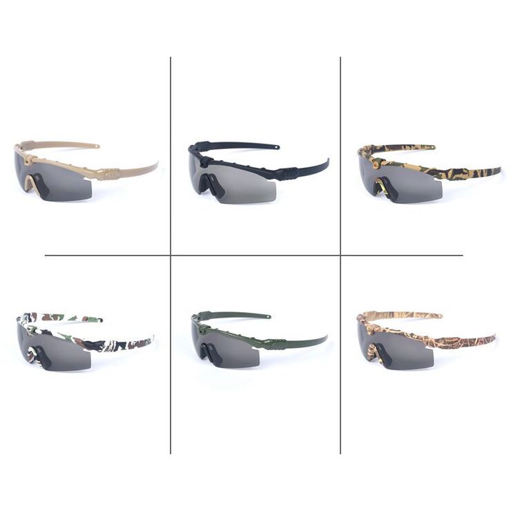 Очки защитные противоударные тактические +3 насадки 军迷6色3.0套装
