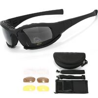 Safety shockproof tactical polarized explosion-proof CS goggles, 4-lens and box set, X7-DX