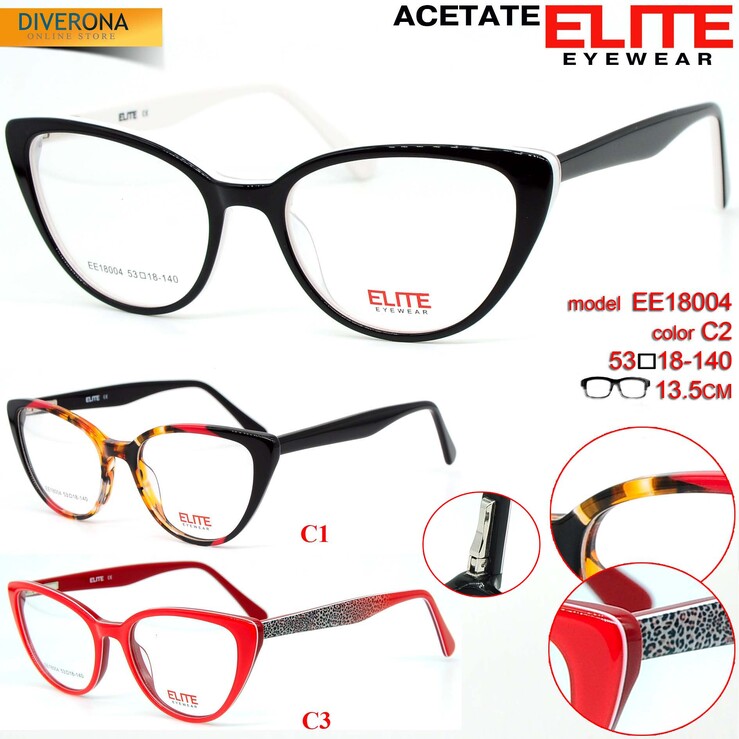 Plastic frames for glasses acetate material ELITE EE18004