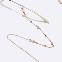 Металлическая нескользящая цепочка золотого цвета, с жемчугом, для очков и масок GL1535