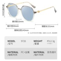 Очки пластиковые TR90 фотохромные с защитой от синего света 9726-GT