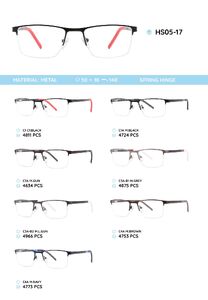Металлическая оправа полуободковая с дужками из пластика TR-90 HS05-17