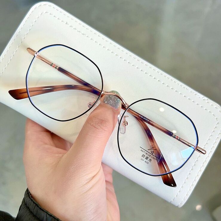 Оправа металлическая с линзами Blue Ray Cut MAMO 8786