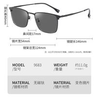 Очки металлические фотохромные с защитой от синего света 9683-GT